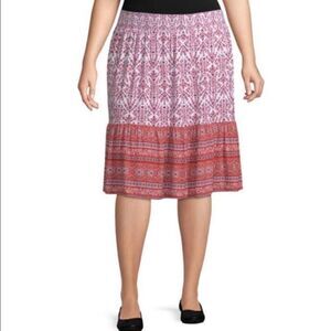 St. John's Bay Floral Print Midi Skirt  size SP